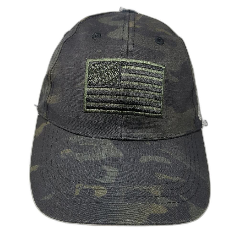American Flag Strapback Baseball Cap Multi One Size Camo 6 Panel Voodoo Tactical